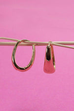 Oval Chunky Huggie Hoops - Gold