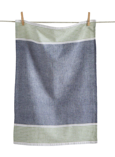 Wolcott Contrast Border Dishtowel - Blue