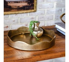 11.5" Antique Gold Ruffle Dish