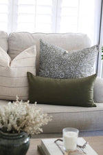 22x22 Beige with Black Stripe Pillow Cover