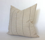 22x22 Beige with Black Stripe Pillow Cover