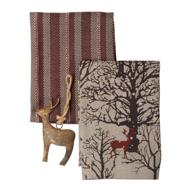 Evergreen Deer Dishtowel & Christmas Ornament Set Of 3