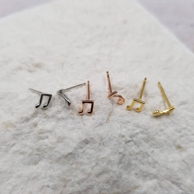 Mini Musical Note Stud - Gold