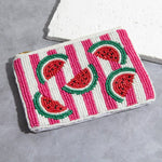 Beaded Striped Watermelon Coin Purse