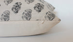 20x20 Cream and Charcoal Floral Pillow Cover
