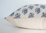 18x18 Navy Blue Floral Pillow Cover
