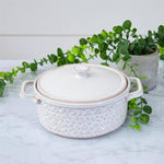 Stoneware Basketweave Baker With Lid