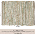 Set of 4 Jute & Sage Green Placemats
