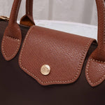 Britney Nylon Double Handle Crossbody Bag - Taupe