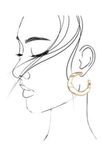 Irregular Light Hoop Earrings:  Gold