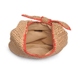 Ella Straw Tote Bag - Natural Red
