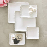 10" Ceramic Beaded Square Platter