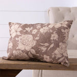 14x20 Sepia Floral Pattern Pillow Cover