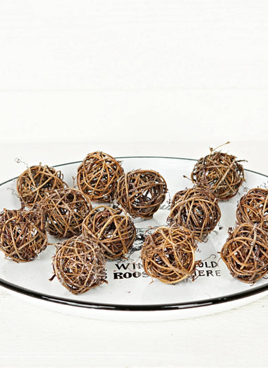 2" Twiggy Rattan Balls - Set of 12