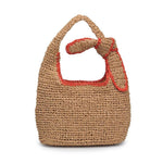 Ella Straw Tote Bag - Natural Red