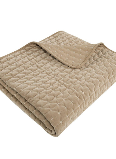 Velvet Stitch Quilted Throw - Taupe - 50 x 60"