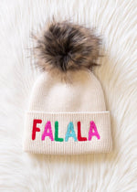 Beige Fa La La Knit Pom Hat