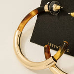 Gold Dipped And Tortoise Shell Tube Hoop Earrings