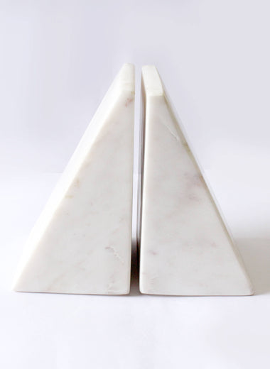 White Marble Bookends S/2
