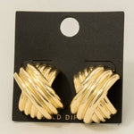 Hash Weave Hoop Earrings - Gold