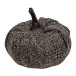 12/Pack, Cream & Gray Burlap Pumpkins 1.5"