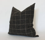 20x20 Black Plaid Windowpane Pillow Cover