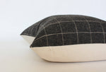 20x20 Black Plaid Windowpane Pillow Cover