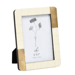 5x7 White Photo Frame w/ Brass Accents