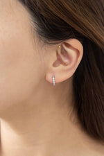 Silver Sparkle Huggie Earrings