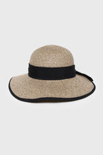 Marled Straw Sun Hat with Band Detail