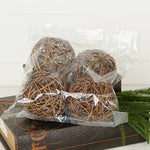 4" Twiggy Rattan Ball - Set of 4