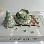 Christmas Tree Candle Pot -Forest, Gold & Silver