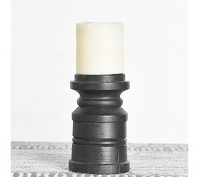 Black Wood Candle Holder