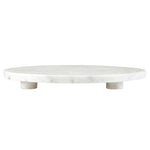 White Marble Footed Tray - 12"