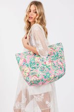 Hand-Drawn Grapefruit Beach Tote - Pink