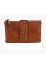 Two-Compartment Crossbody Bag with Braid Detail - Brown