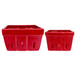 Red Ceramic Berry Basket