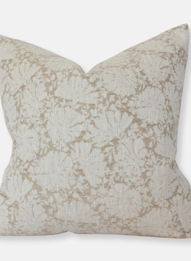 22x22 Cream Floral Pillow Cover