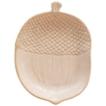 11.25" Cream Acorn Stoneware Dish
