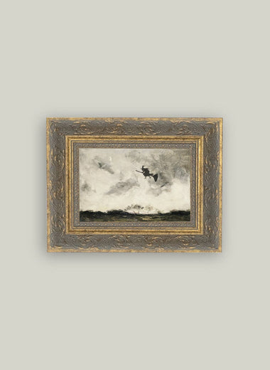 8x10 Witch Flying Through The Night Framed Art