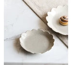 Cream Ceramic Scalloped Plate