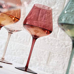 Large Pastel Colored Crystal Wine Glass