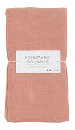 Stone Washed Linen Napkins S/4: Clay