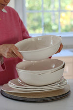Beaded Serving Bowl - White