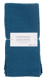 100% Stone Washed Linen Napkins-Set Of 4