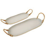 Rattan Wrapped Ceramic Platter