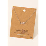 Silver Dipped Ribbon Bow Pendant Necklace