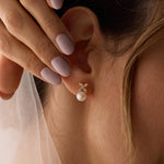 Genuine Freshwater Pearl Studs - Silver