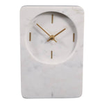 White Marble with Brass Table Clock