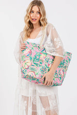 Hand-Drawn Grapefruit Beach Tote - Pink